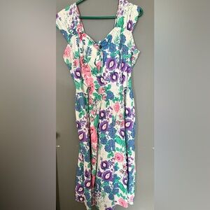 VTG Chandni Floral Modest Dress Women’s Size L Maxi